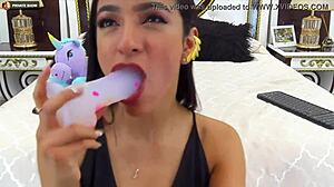 Perfect Model Blows On Webcam!