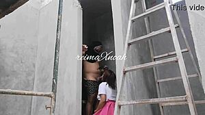 Pinay Student Scared by Construction Boy for a Score