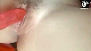 alice is having fun playing with her toy