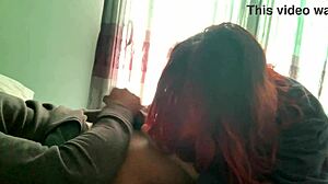 she doesn't notice the camera as she sucks my big cock