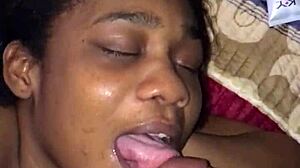 Sloppy blowjob escalates to deepthroat action