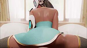 symmetra gets naughty in the garden, perving around