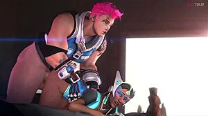 symmetra gets naughty in the garden, perving around