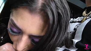 I met this hot Latina babe in the parking lot and we fucked in my Mustang 67