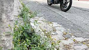 i hopped on the bike and my friend's monster cock for gay threesome