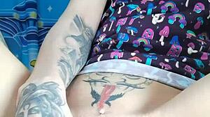 Nastya fox fucks herself with dildo and clips clit and nipples