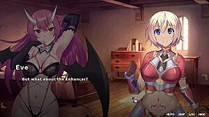 Eve uses toys for masturbation and blowjob in this hentai story.