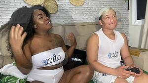 I lost the bet to my naughty neighbor and she sat on my dick without condom.