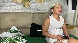 I lost the bet to my naughty neighbor and she sat on my dick without condom.