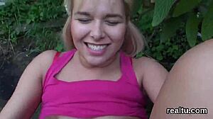 Stunning Czech teen lured from shopping centre to wild POV banging. She strips and takes it hard.