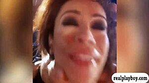 Big Tits Brunette Waitress Blows Monster Cock Outdoors