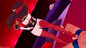 amber having fun with his feet in hentai footjob