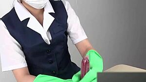 Handjob With Latex Gloves Asian Japanese Fetish Close Up
