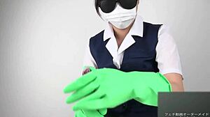 Handjob With Latex Gloves Asian Japanese Fetish Close Up