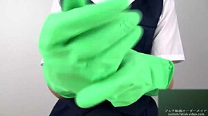 Handjob With Latex Gloves Asian Japanese Fetish Close Up