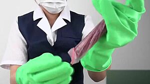 Handjob With Latex Gloves Asian Japanese Fetish Close Up