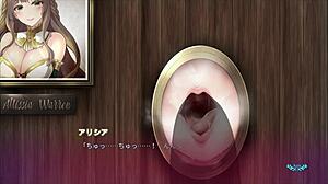 Big sister gives surprise through wall hole in anime