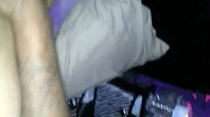 Late night backshot with a fat BBW in thong and panties, leading to creampie