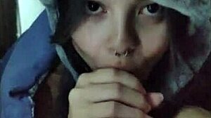 She just can't resist sucking me every time, submissive teen.