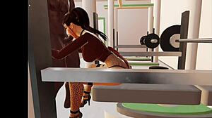 Bent Over Doggy Style Sex With Monster Cock In Gym