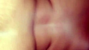 Late night backshot with a fat BBW in thong and panties, leading to creampie