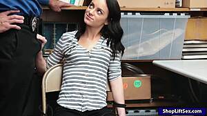 thief kylie martin nailed by lp officer in office, petite brunette blowjob and oral amateurs.