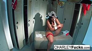charley chase shows her foot fetish solo