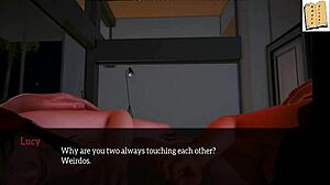 In my new family, redhead anime girl deepthroats in hentai scene