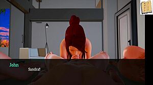 In my new family, redhead anime girl deepthroats in hentai scene