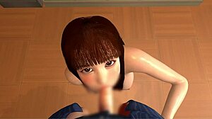 Bold 3d anime cousin gives blowjob after school
