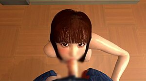 Bold 3d anime cousin gives blowjob after school