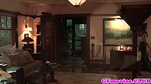 Close-Up Of Aiden Ashley In Stockings, Fingered By Girlfriend In Lesbian Scissoring Session