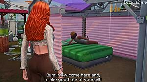 Innocent Redhead Gets Bent Over for Anal Fuck with Monster Cock on Street in Sims 4 3D