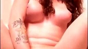 hey, this hot tranny rides a dildo and strokes on webcam