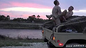 Soldier feels pleasure masturbating ass in military manga gay sex