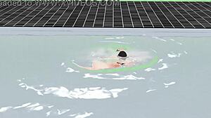 Anime Girl in Micro Bikini Swims with Nip Slip, Oh My!