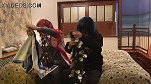 Married woman dressed in costume on Halloween day