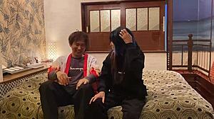 Married woman dressed in costume on Halloween day