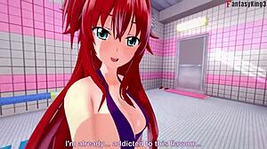 i watchd rias gremory askin for sex in the bathroom in her see thru bikini, it wuz so hot in this anime!