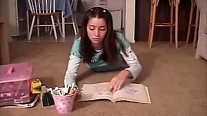 Teen Explores With Crayon Inside