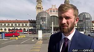 Gay Office Bareback Threesome