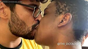 Thi and Marcos Goiano in intense bareback gay scene on Red