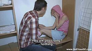 Blondie Foxy Rides Shaved Pussy And Blows Friend.