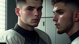 Two Football Players Relax After Game Audio