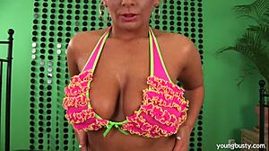 busty young lucie peeing solo with big tits on display! 😍