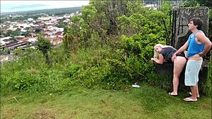 Park camera catches couple banging hard in public space.