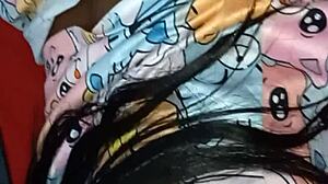 Alice in pajamas with wet pussy makes my dick hard for movie night