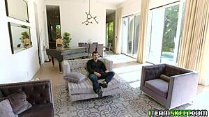 small tricky blonde laney grey gets her tiny teen pussy plowed hard by monster cock with deepthroat blowjob