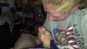 Blonde Lass Blowing Cock