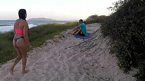 sumaya ganesha fucks in public on beach for car help